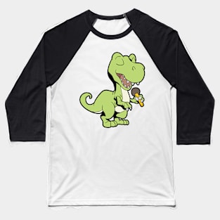 Singing dinosaur with microphone - TREX Baseball T-Shirt